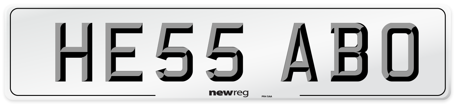 HE55 ABO Number Plate from New Reg
